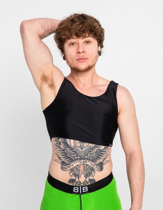 2 PAIRS ACTIVE COMPRESSION TOP - BLACK